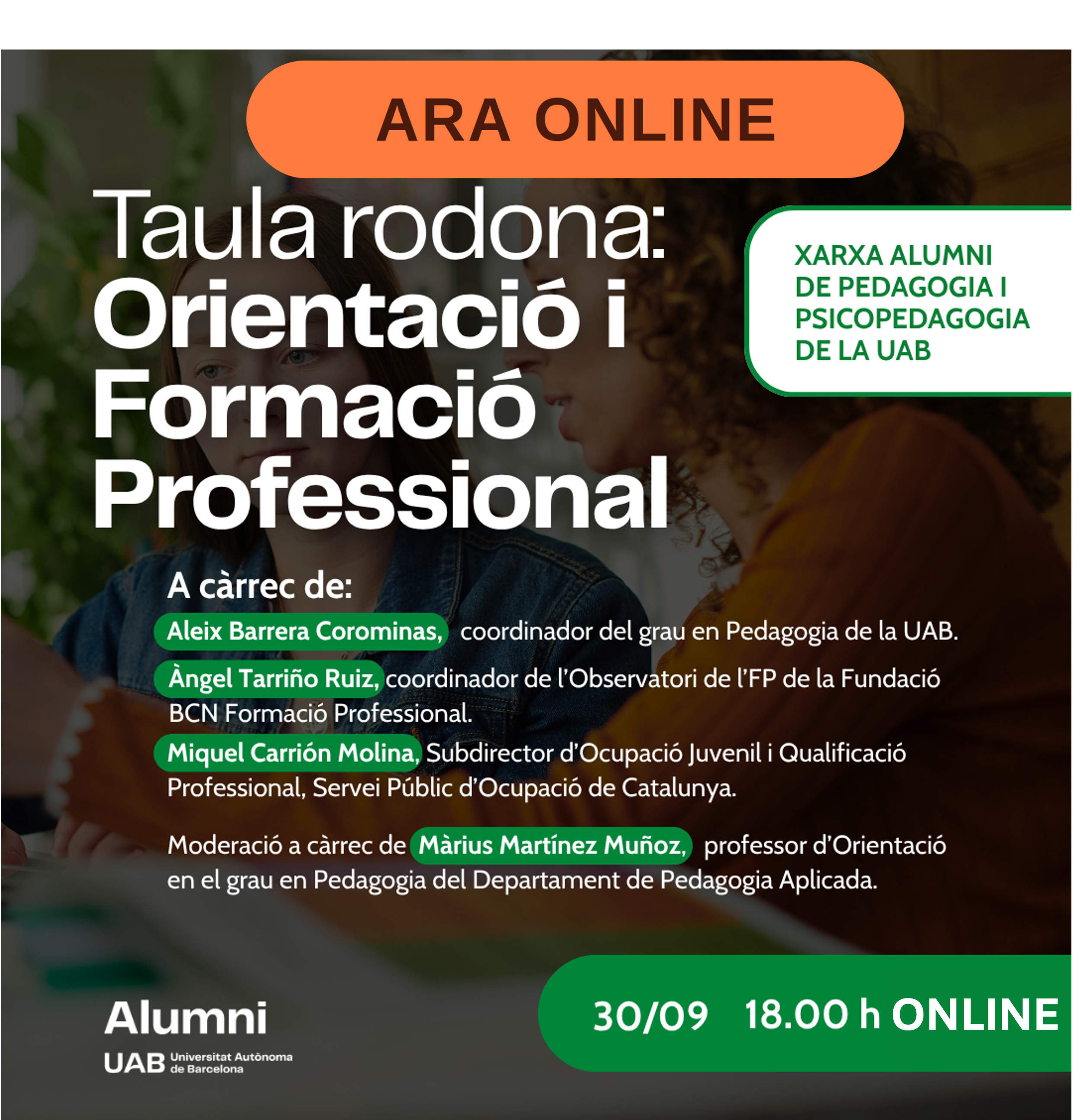 Taula rodno: Orientació i Formació Professional en línia